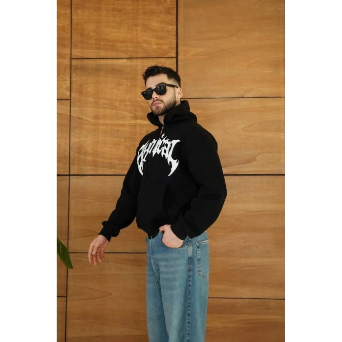 - Kapüşonlu Sweatshirt  Hoodie Siyah