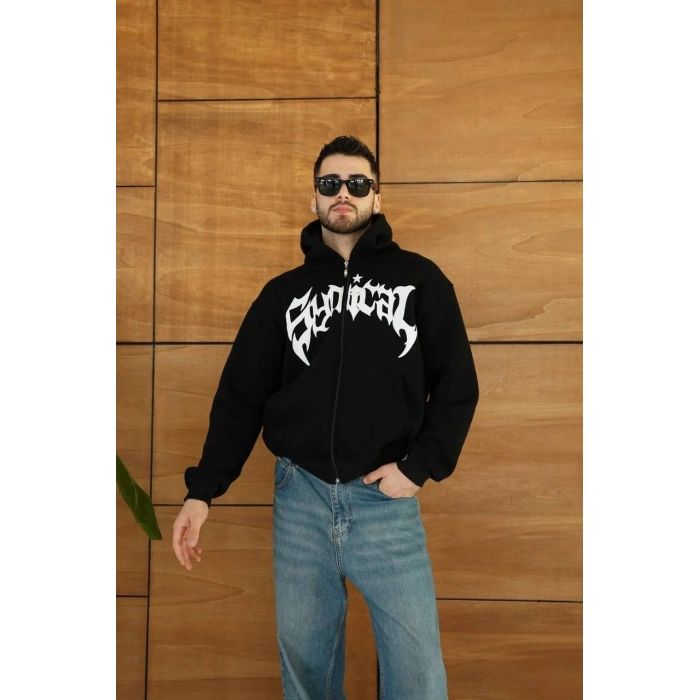 - Kapüşonlu Sweatshirt  Hoodie Siyah