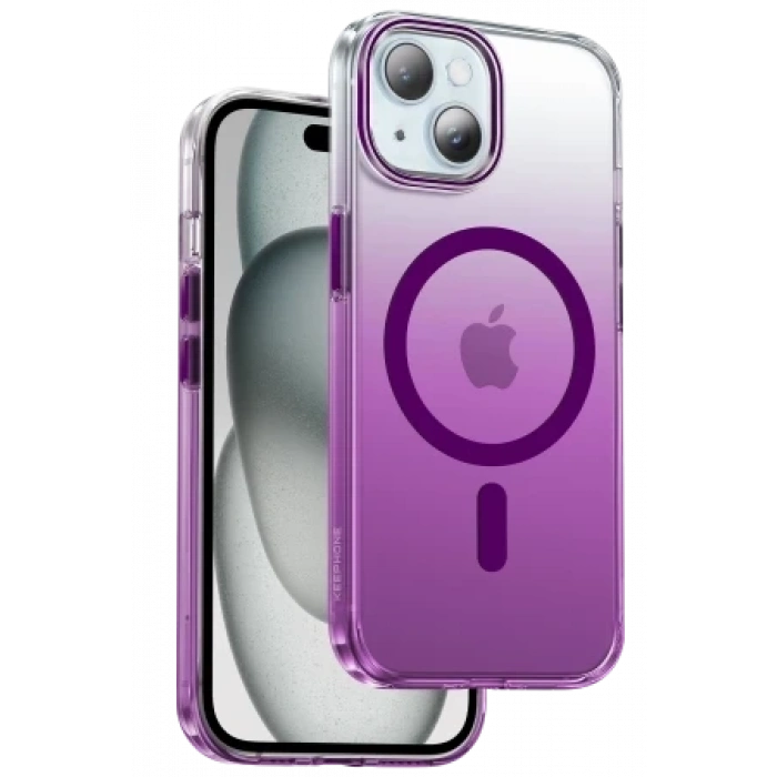 Keephone Apple iPhone 15 Aurora Pro Magsafe Kılıf - Mor