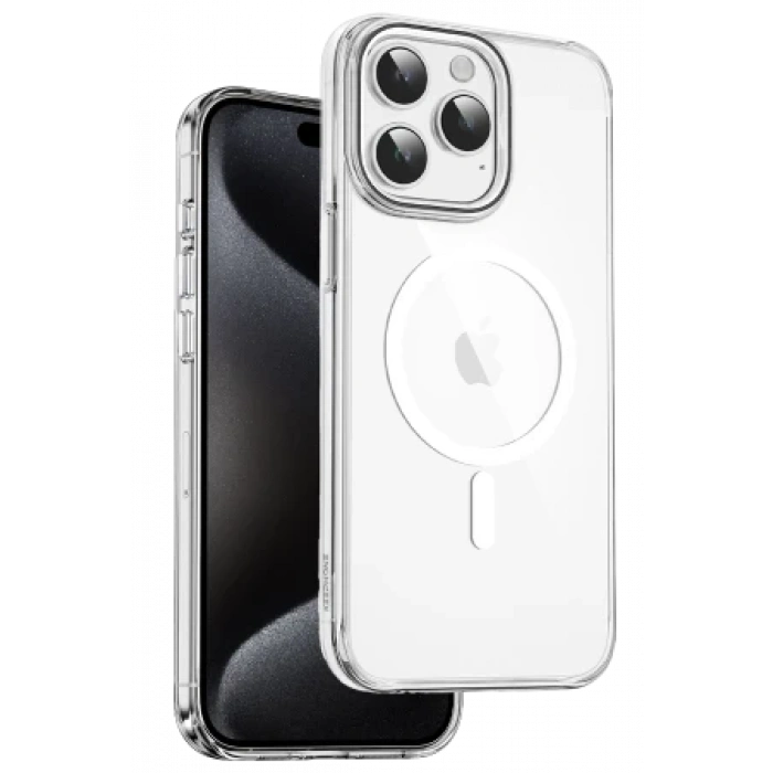 Keephone Apple iPhone 15 Pro Max Aurora Şeffaf Magsafe Kılıf - Şeffaf