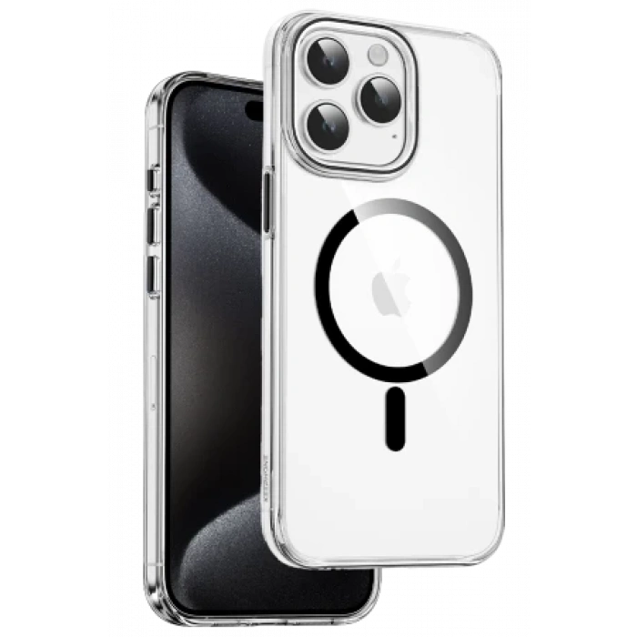 Keephone Apple iPhone 15 Pro Max Aurora Şeffaf Magsafe Kılıf - Şeffaf