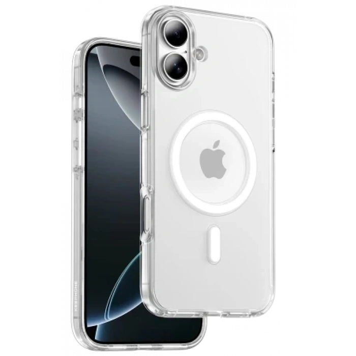 Keephone Apple iPhone 16 Non Yellow Şeffaf Magsafe Kılıf - Şeffaf
