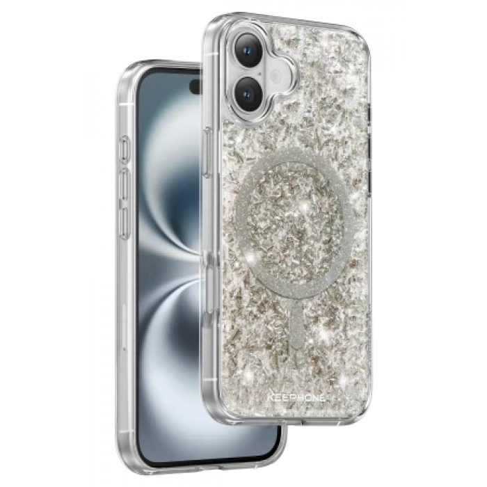 Keephone Apple iPhone 16 Plus Interstellar Glitter Magsafe Kılıf - Mavi