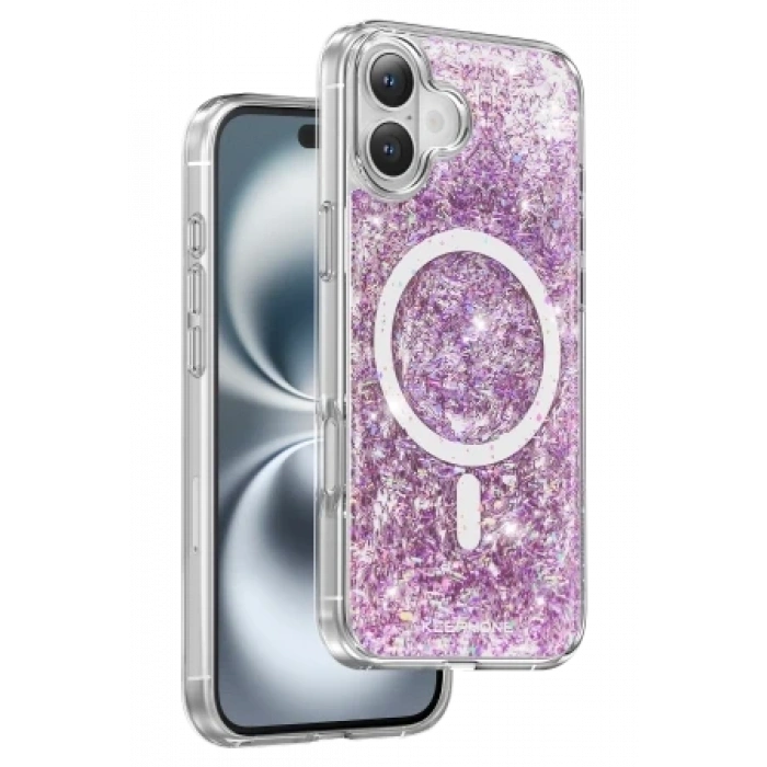 Keephone Apple iPhone 16 Plus Interstellar Glitter Magsafe Kılıf - Pembe