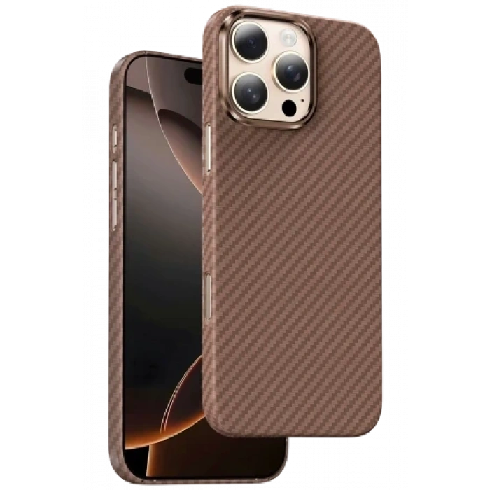 Keephone Apple iPhone 16 Pro Max Kevlar Magsafe Kılıf - Bronz