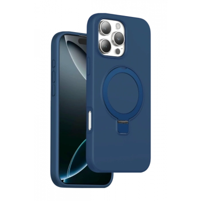 Keephone Apple iPhone 16 Pro Max Magi Pro Standlı Magsafe Kapak - Siyah