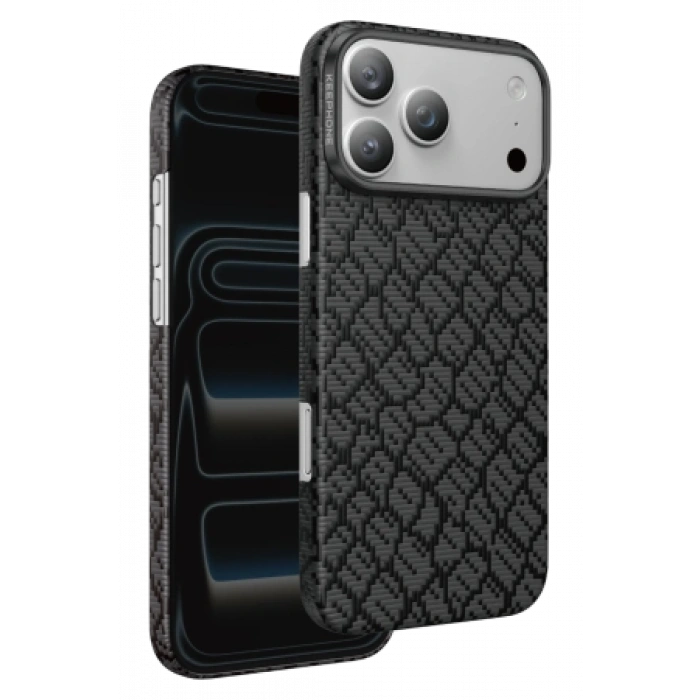 Keephone Apple iPhone 18 Pro Max/17 Pro Max Drakon Aramid Magsafe Kapak - Siyah