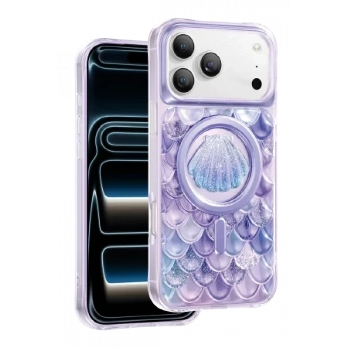 Keephone Apple iPhone 18 Pro Max/17 Pro Max Iceland Simli Magsafe Kapak - Mor