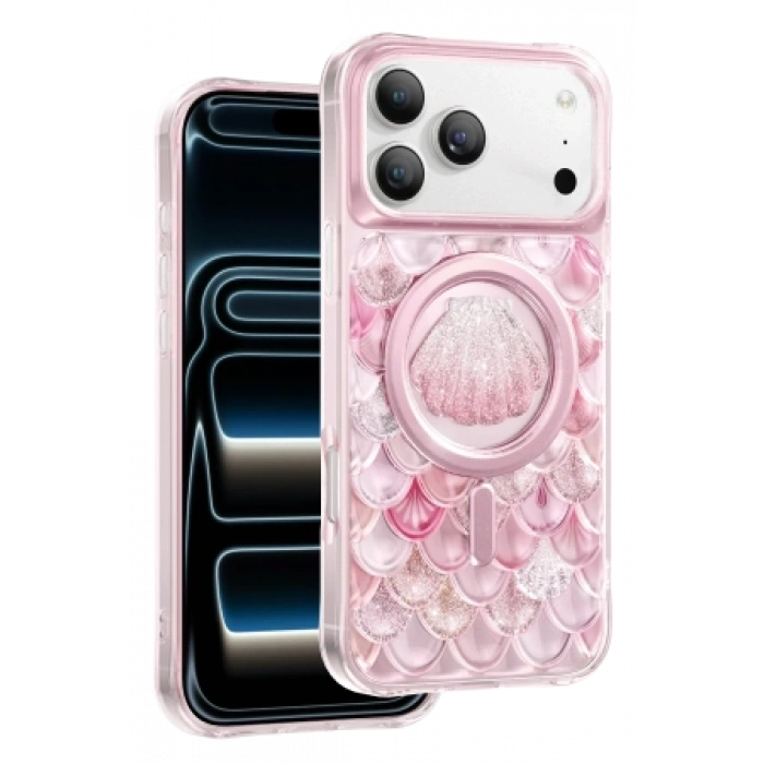 Keephone Apple iPhone 18 Pro Max/17 Pro Max Iceland Simli Magsafe Kapak - Mor