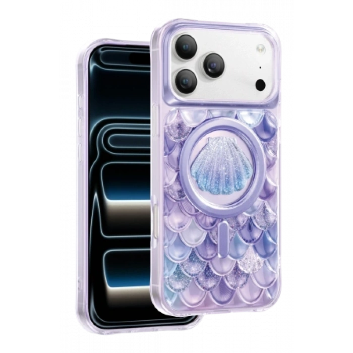 Keephone Apple iPhone 18 Pro Max/17 Pro Max Iceland Simli Magsafe Kapak - Pembe