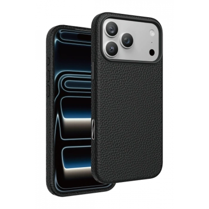Keephone Apple iPhone 18 Pro Max/17 Pro Max Lycucci Deri Manyetik Kapak - Siyah