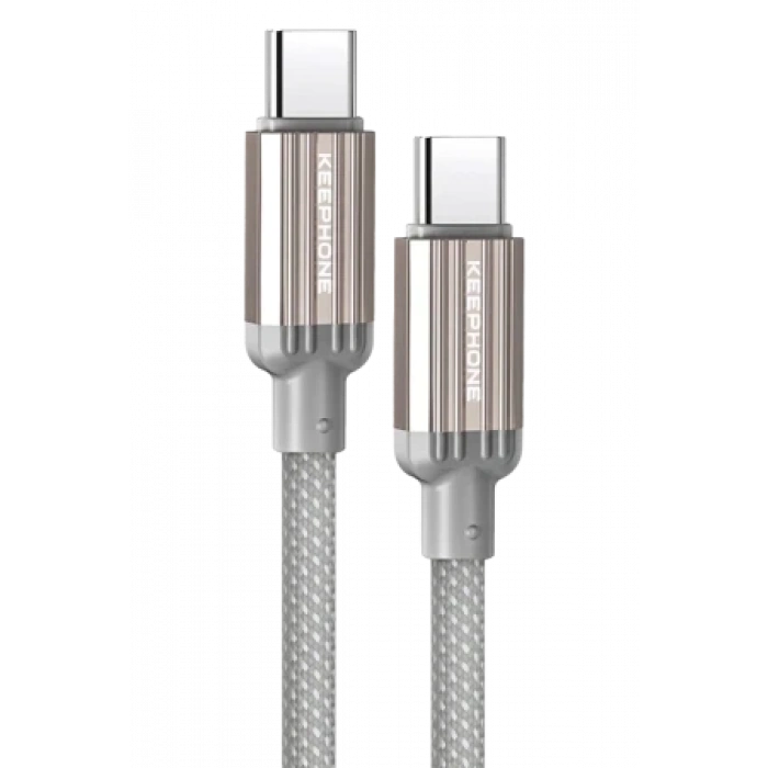 Keephone Pitta 1.2M 60W Örgülü Type-C to Type-C PD Hızlı Şarj Data Kablosu - Siyah