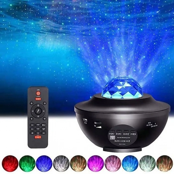 LED Hoparlörlü Lazer Projeksiyon Gece Lambası