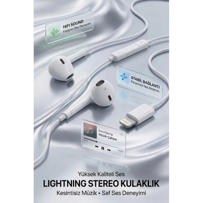 Lightning Bağlantı Mikrofonlu Kulaklık IP70