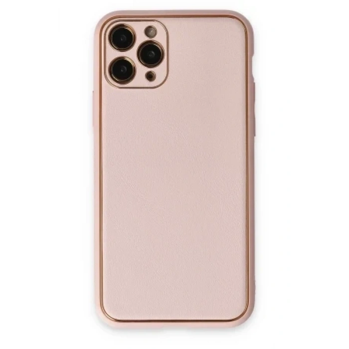 Newface Apple iPhone 11 Pro Kılıf Coco Deri Silikon Kapak - Mor