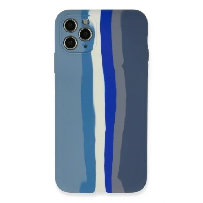 Newface Apple iPhone 11 Pro Kılıf Ebruli Lansman Silikon - Kırmızı-Mor