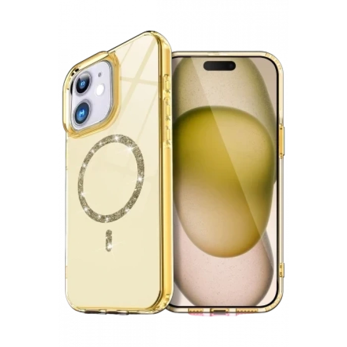 Newface Apple iPhone 12 Live Diamond Magsafe Kapak - Mavi