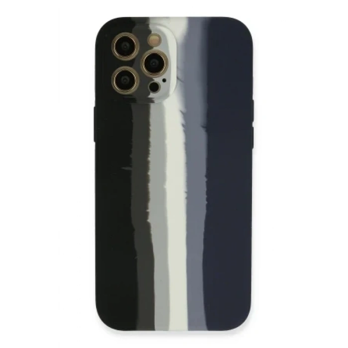 Newface Apple iPhone 12 Pro Max Kılıf Ebruli Lansman Silikon - Kırmızı-Mor