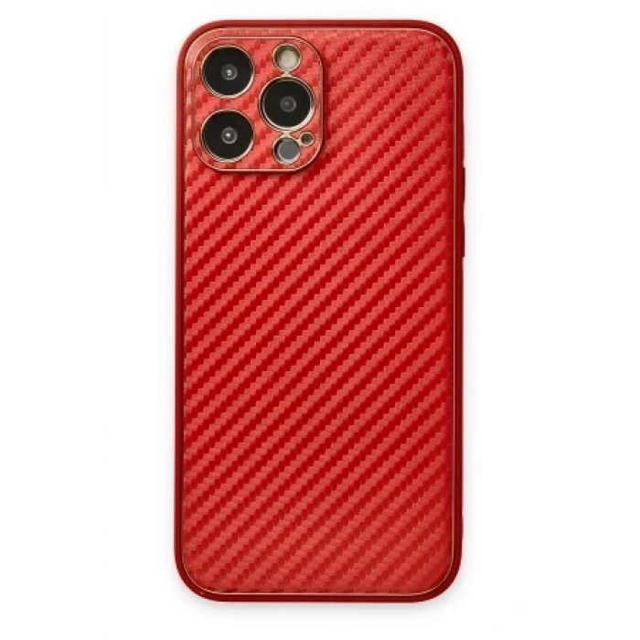 Newface Apple iPhone 13 Pro Max Kılıf Coco Karbon Silikon - Pembe