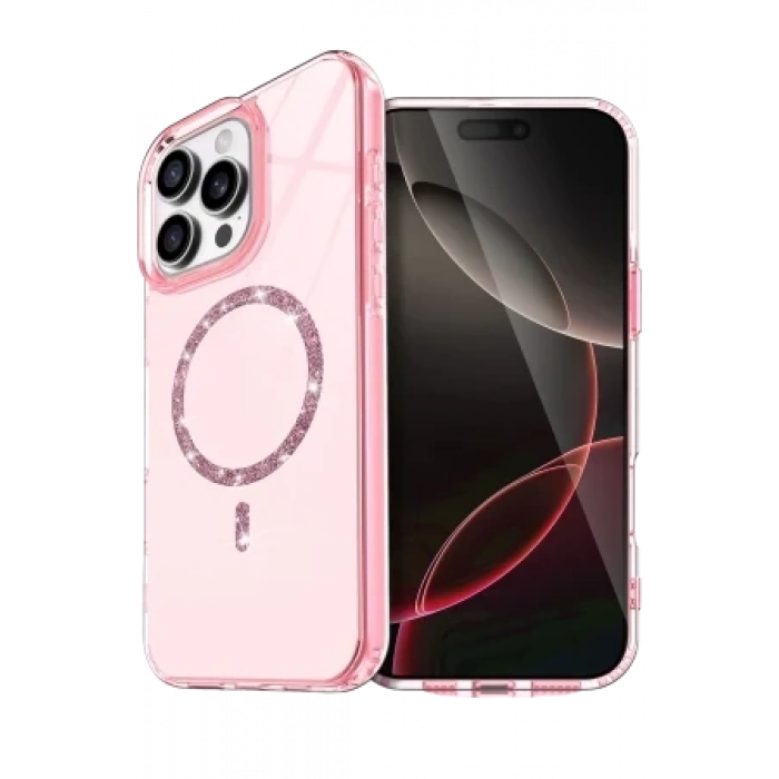 Newface Apple iPhone 14 Pro Max Live Diamond Magsafe Kapak - Mavi