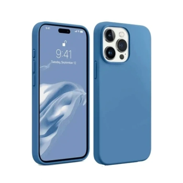 Newface Apple iPhone 15 Pro Max Kılıf First Silikon - Mavi