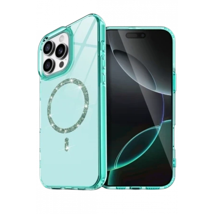 Newface Apple iPhone 16 Pro Max Live Diamond Magsafe Kapak - Şeffaf