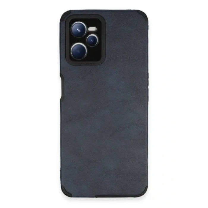 Newface Realme C35 Kılıf Loop Deri Silikon - Siyah