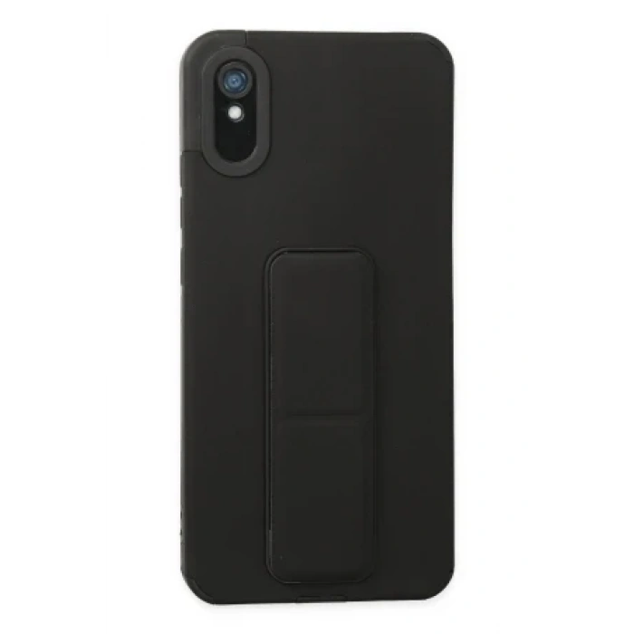 Newface Xiaomi Redmi 9A Kılıf Mega Standlı Silikon - Mor