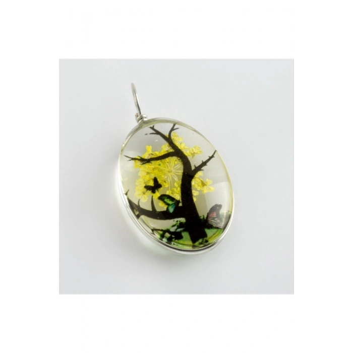 Oval Canlı Kolye Ucu 3 cm