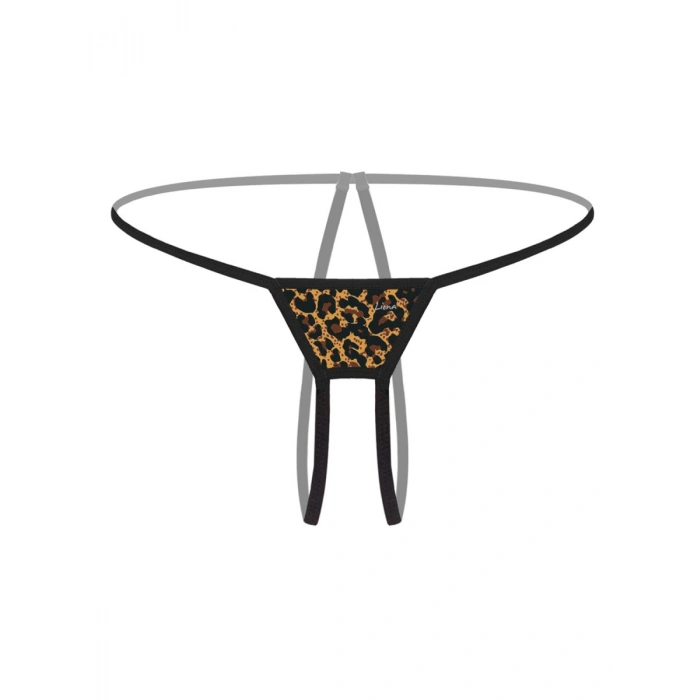 Özel Bölgesi Açık Leopar Desenli Fantezi G String