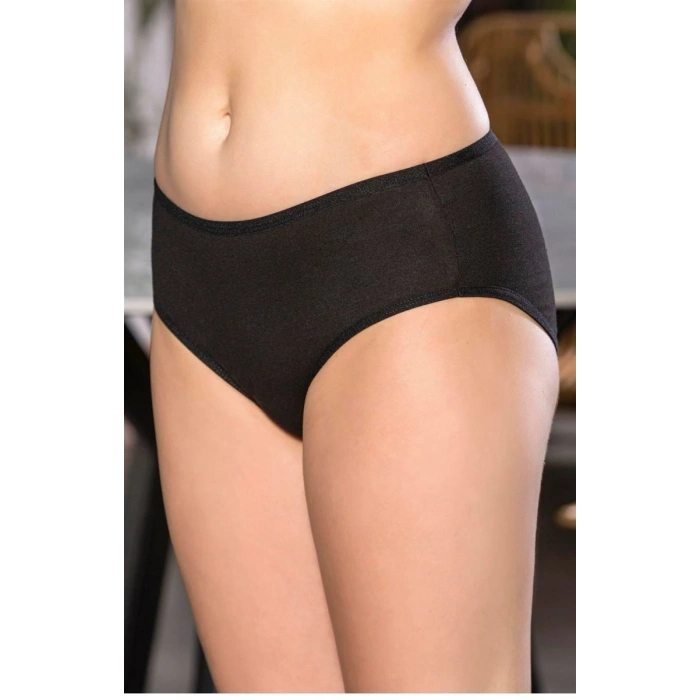 Pamuklu Yüksek Bel Slip Külot Siyah
