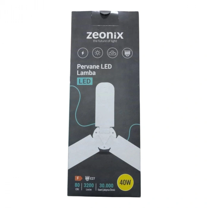 pilelistore™ Zeonix 40w 3 Kanatlı Pervane Ampul