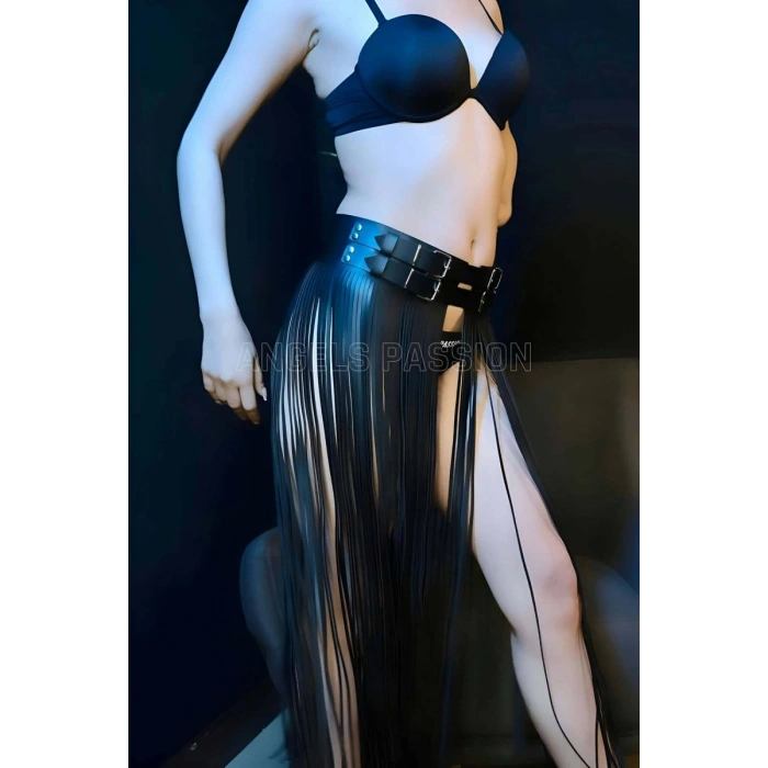 Püsküllü Deri Etek Harness - 1090