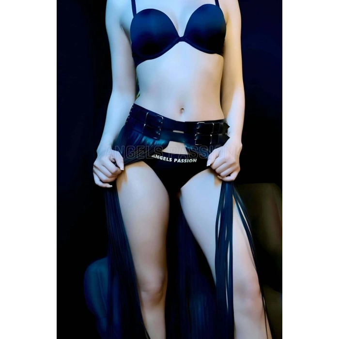 Püsküllü Deri Etek Harness - 1090