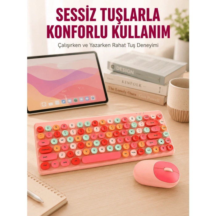 Retro Tarz Bluetooth 5.1 Klavye – Win/OSX/Android/iOS Uyumlu Yeni Nesil