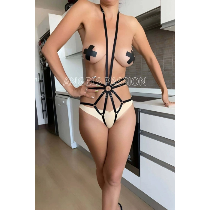 Seksi Bayan İç Giyim, Lastik Body Harness - 339