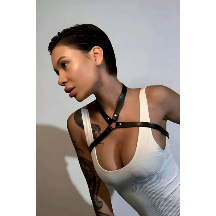 Seksi Boyundan Askılı Vücut Kemeri, Göğüs Harness - 1126