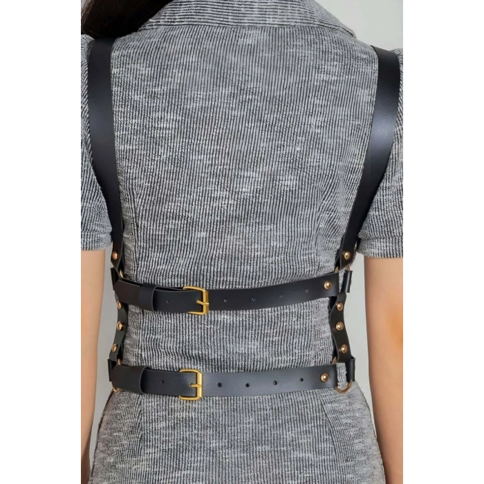 Seksi Deri Döğüs Harness - 1186