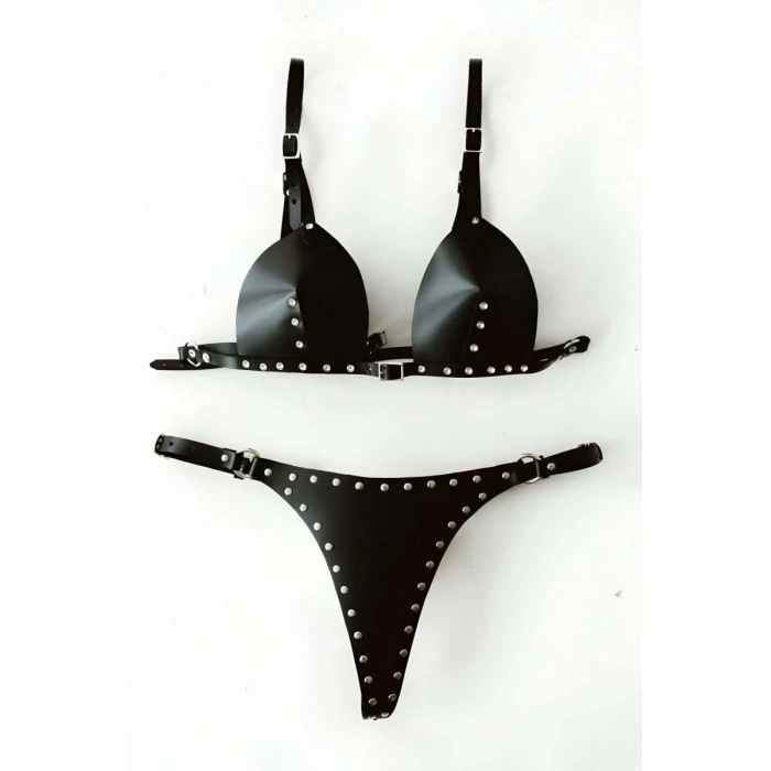 Seksi Deri Göğüs Ve Külot Harness - 849