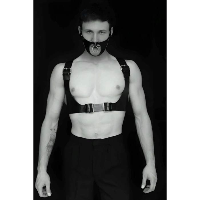 Seksi Deri Göğüs Ve Maske Harness - m112