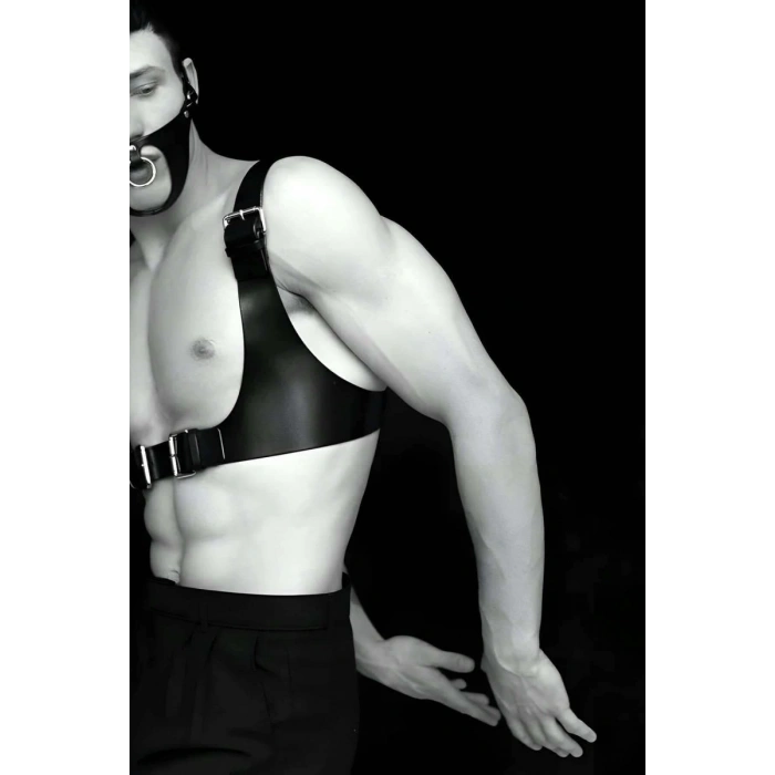 Seksi Deri Göğüs Ve Maske Harness - m112