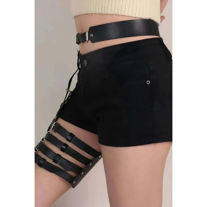 Seksi Deri Jartiyer Aksesuarı - 1173