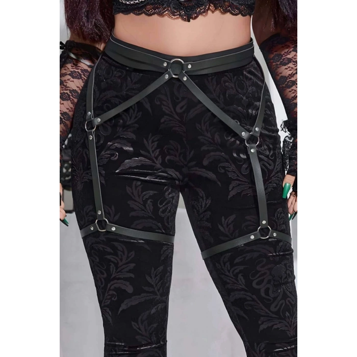 Seksi Deri Jartiyer Harness - 956