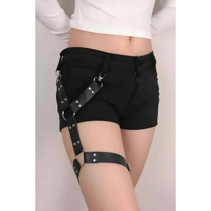 Seksi Deri Tek Bacak Aksesuarı, Bacak Kemeri - 1177