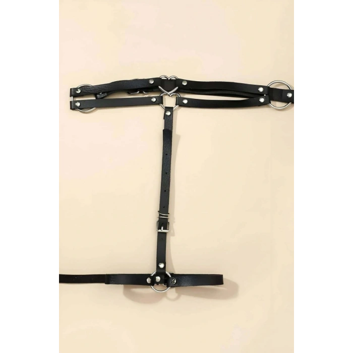 Seksi Deri Tek Bacaklı Jartiyer Harness - 930