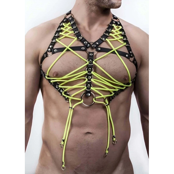 Seksi Erkek  Üst Lastik Harness - m59