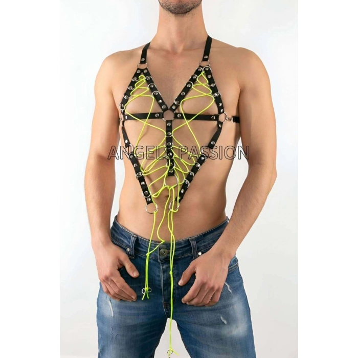 Seksi Erkek  Üst Lastik Harness - m59