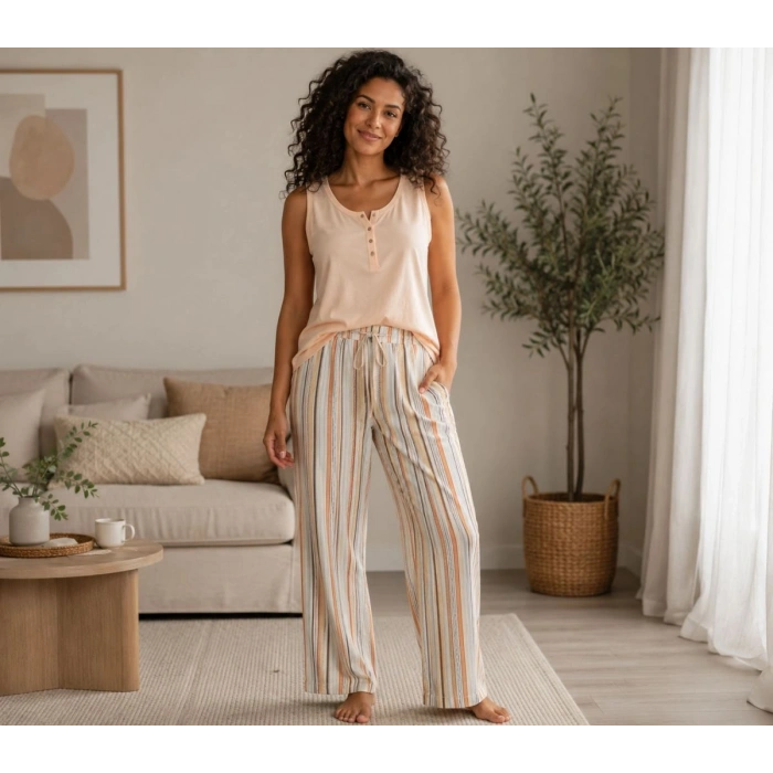 Senfoni Bayan Kısa Kollu Pijama Takımı 5215