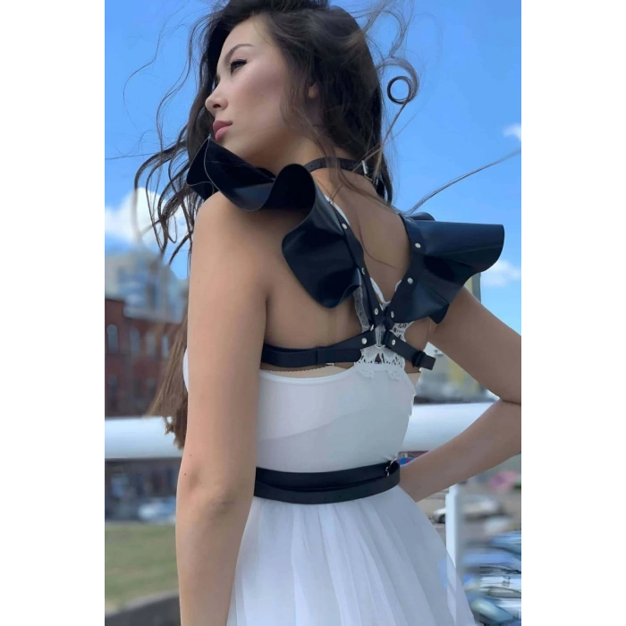 Şık Deri Seksi Göğüs Deri Harness - 996