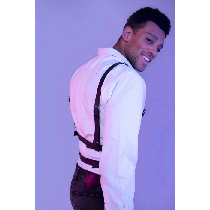 Şık Erkek  Deri Göğüs Harness - m40